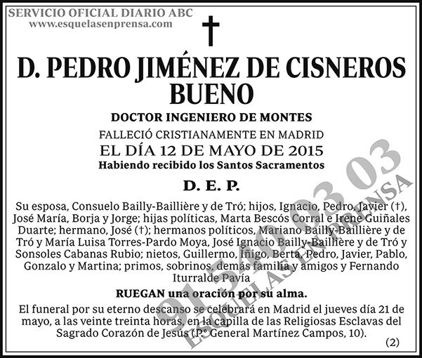 Pedro Jiménez de Cisneros Bueno